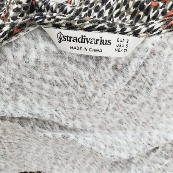 Astradivarius Brand New Soft Surplice Eyelet Wrap Skater Dress- Size Small - Picture 10 of 14